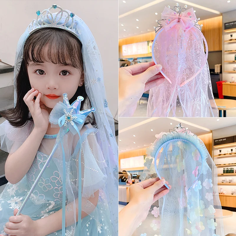 

2022 New Girls Cute Colors Pearl Rhinestone Crown Hairbands Headwears Children Lovely Hair Hoop Headbands Kids Hair Accessories