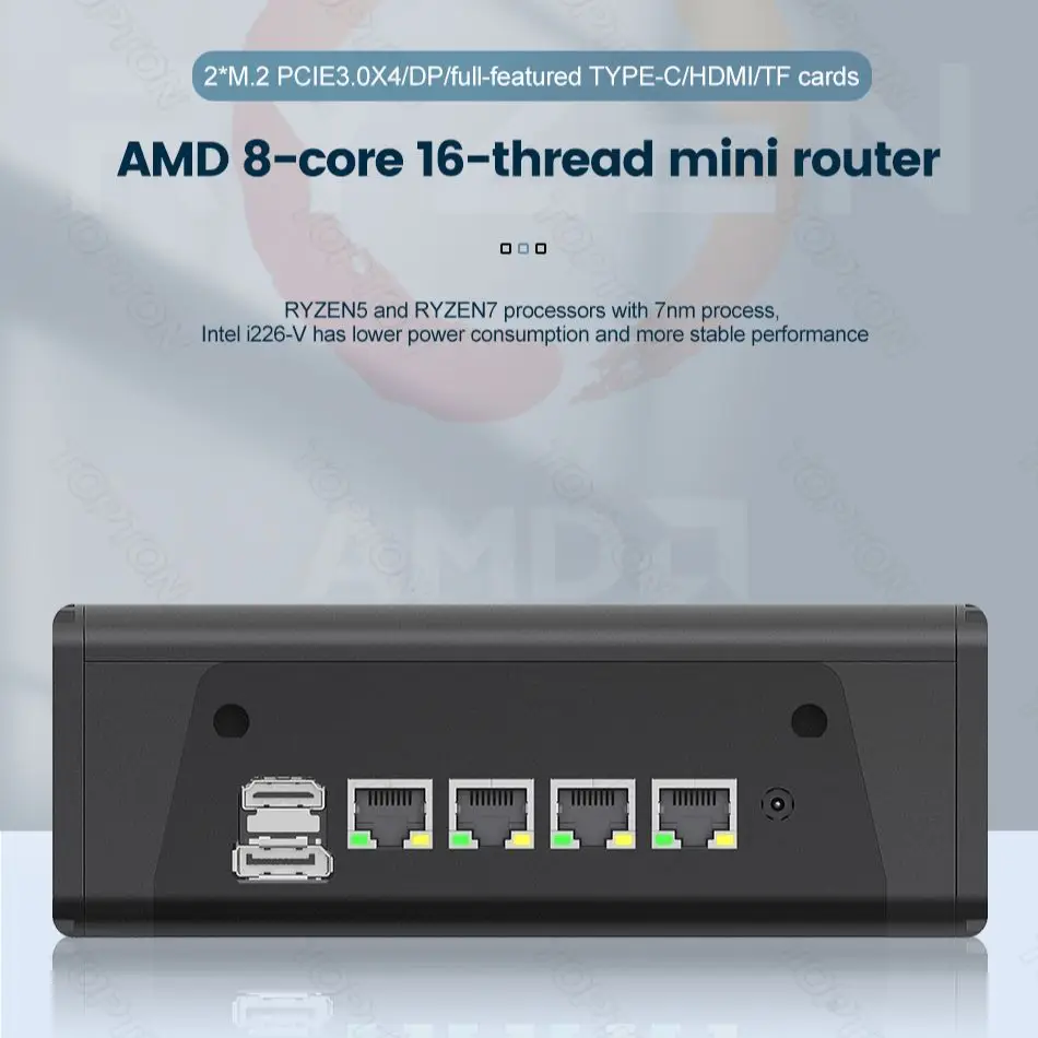 

Topton новый дизайн Pfsense сетевая система безопасности брандмауэра 4 * Intel i226 2,5G маршрутизатор ПК AMD Ryzen 7 5825U 5800U процессор