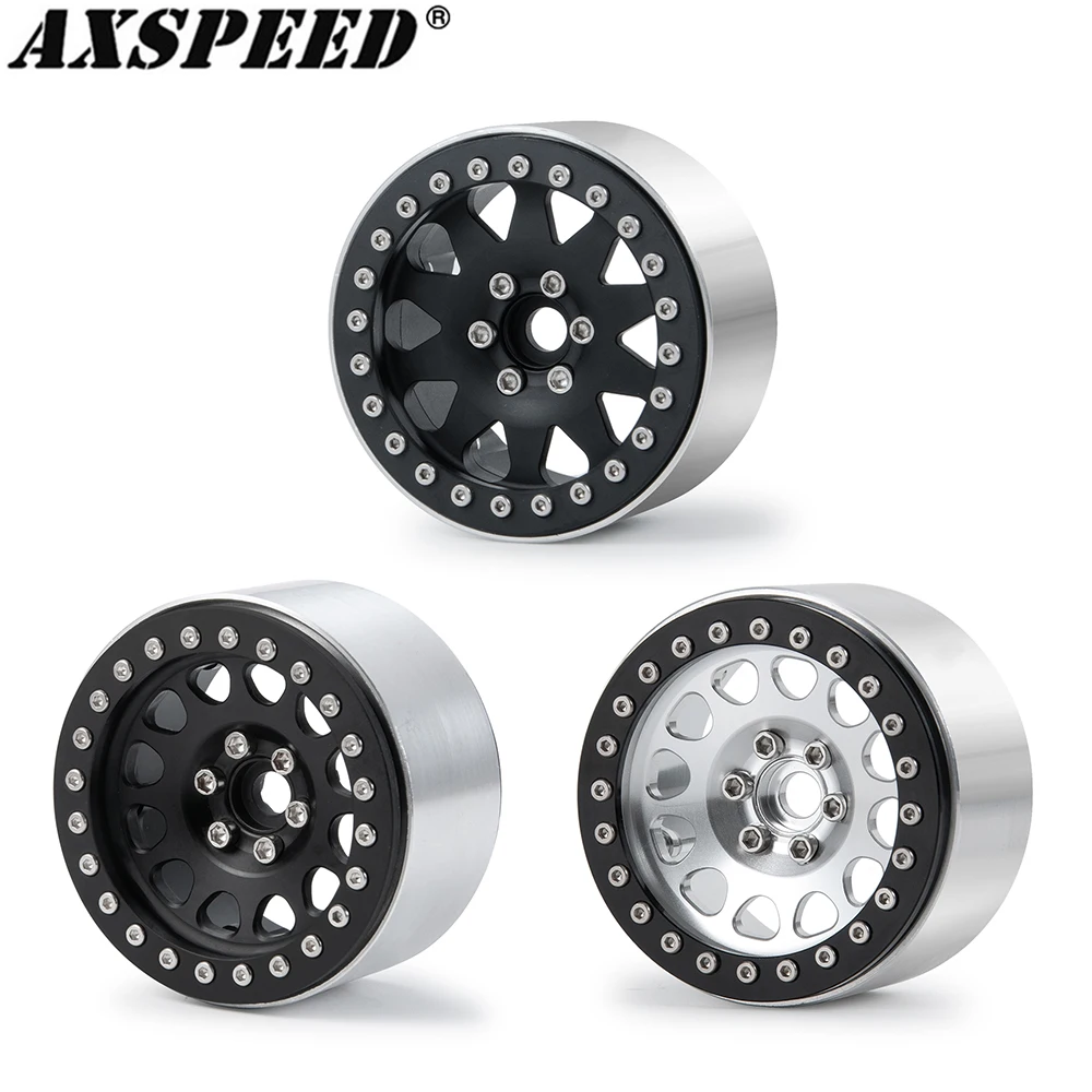 

AXSPEED 4PCS 2.2Inch Beadlock Wheel Rims Hubs 35mm Width for 1/10 RC Crawler Axial SCX10 90046 Wraith D90 TRX4