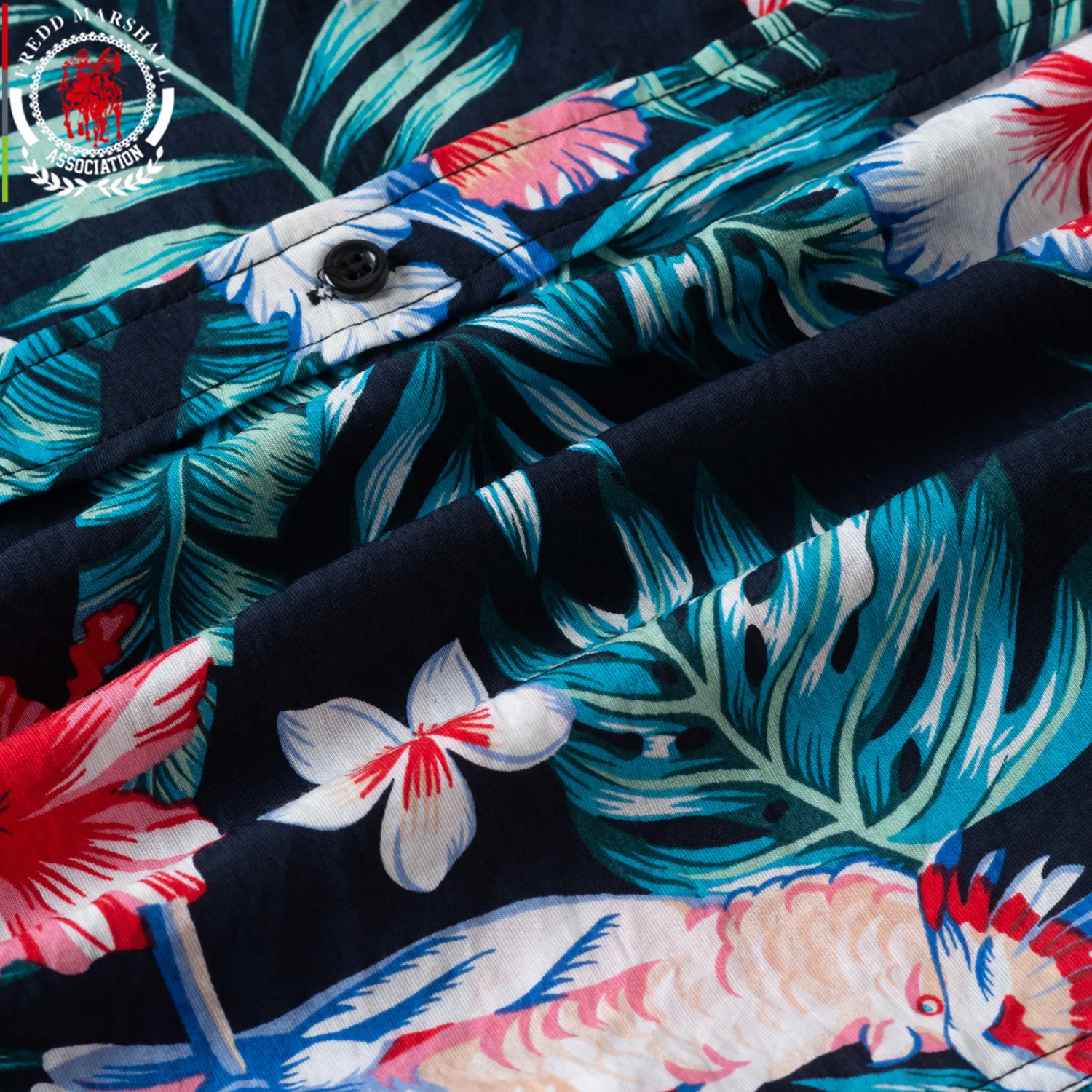 FREDD MARSHALL 2021 новая модная рубашка с тропическим принтом летняя гавайская коротким