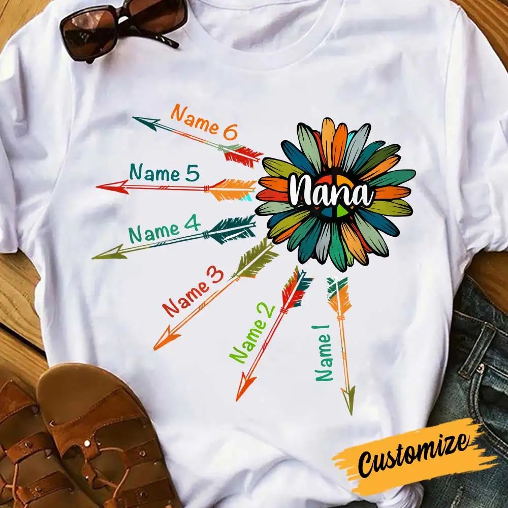 

Персонализированная футболка с изображением мамы, бабушки, бабушки, Наны, цветов, модные футболки с принтом, женские/мужские мешковатые Топ...