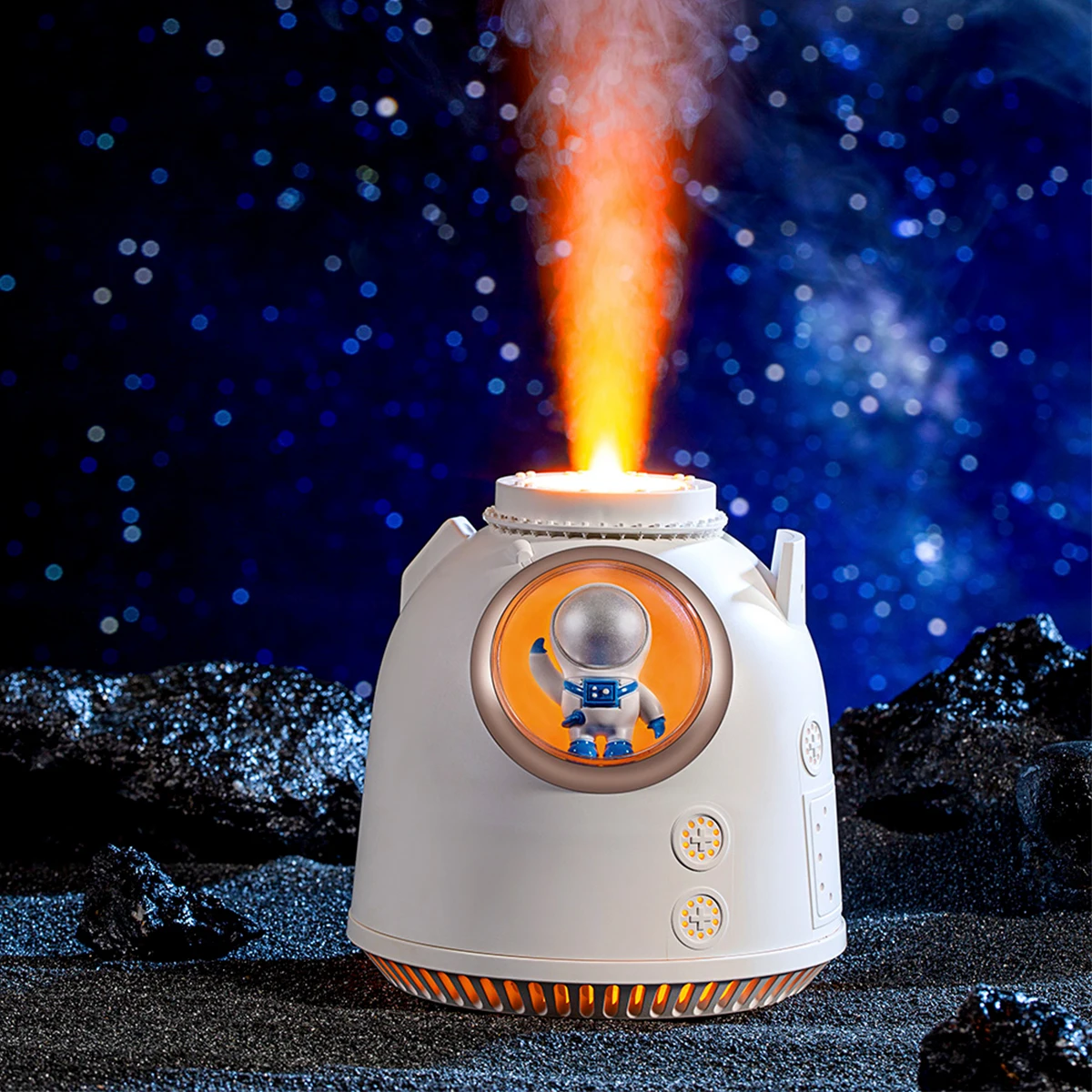 

Mini Humidifiers 260ML Cute Space Capsule Cool Mist Humidifiers Ultrasonic Air Humidifier with 2 Mist Modes and Night Light USB