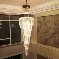 large chandeliers for staircase luxury spiral crystal luminaire villa hotel decor indoor lighting long hanging lights