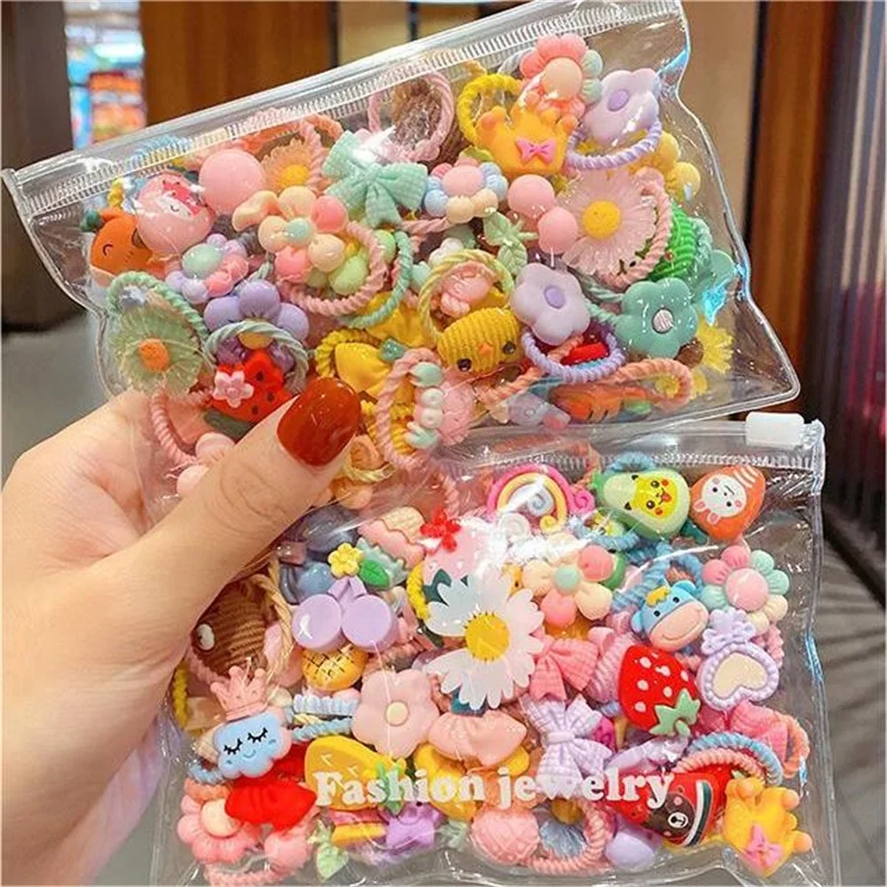 20-100 шт. детские веревки для волос с милым цветком повязка Harmfulless радужного цвета