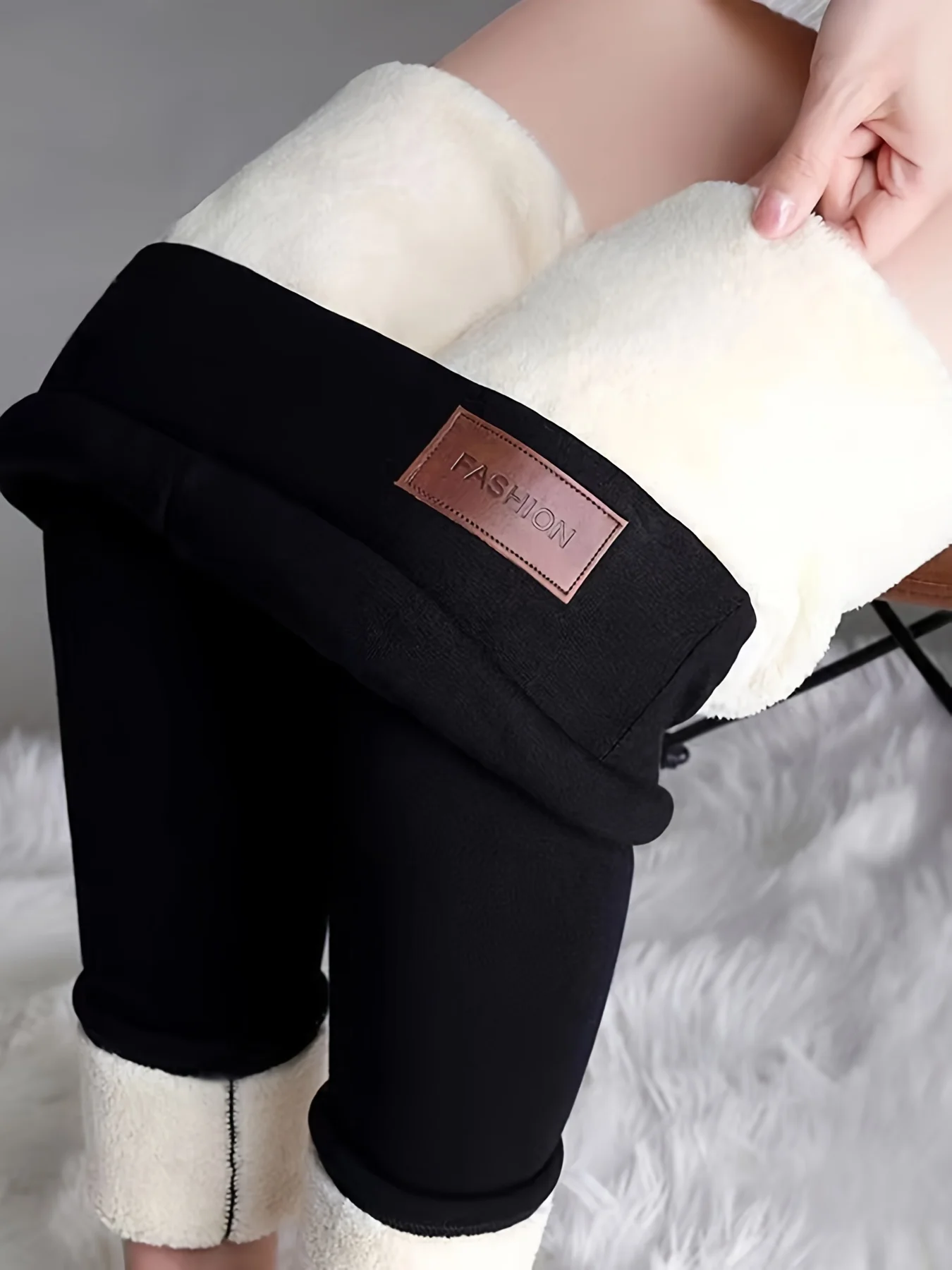 FIGOHR Women's Solid Leggings ( Random Color Lining ), Winter Velvet Thick Wool Pants Warm Cotton Long Leggings
