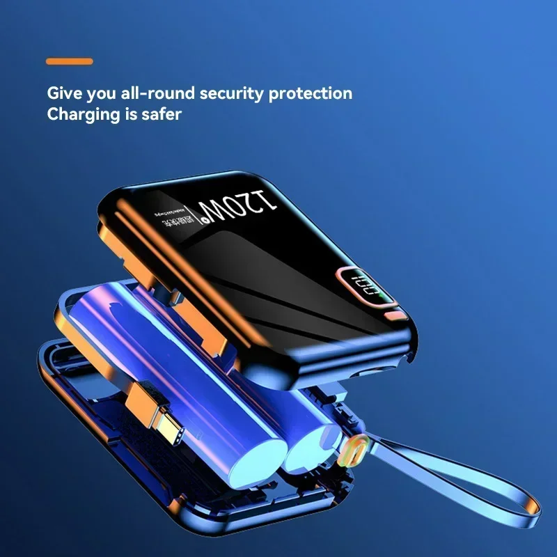 Lenovo 120 Вт быстрая зарядка 50000 мАч большой емкости портативный кабель Power Bank