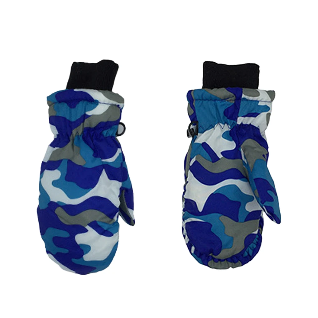 

1 пара детских варежек зимние водонепроницаемые камуфляжные Утепленные перчатки унисекс с крючком спортивное снаряжение легко сочетаются