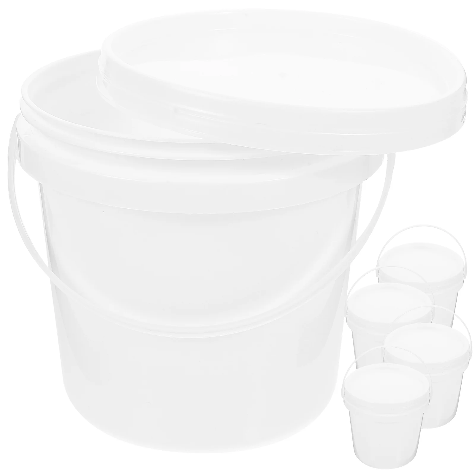 

5 Pcs Portable Water Bucket Home Plastic Barrel Lid Handle Small Paint Bathtub Oil Beach Sand Gallon