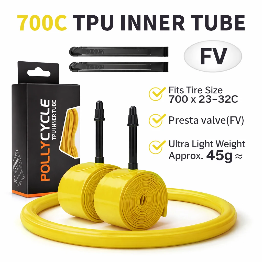 Фото Прочная внутренняя камера из ТПУ 700C с ниппелем Presta (45/65/85 мм) – подходит для шоссейных велосипедных шин 700x23-32C №1