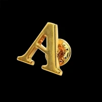 a z alphabet brooch women men badges gold color initial letter lapel metal pins mens accessories jewelry christmas gift