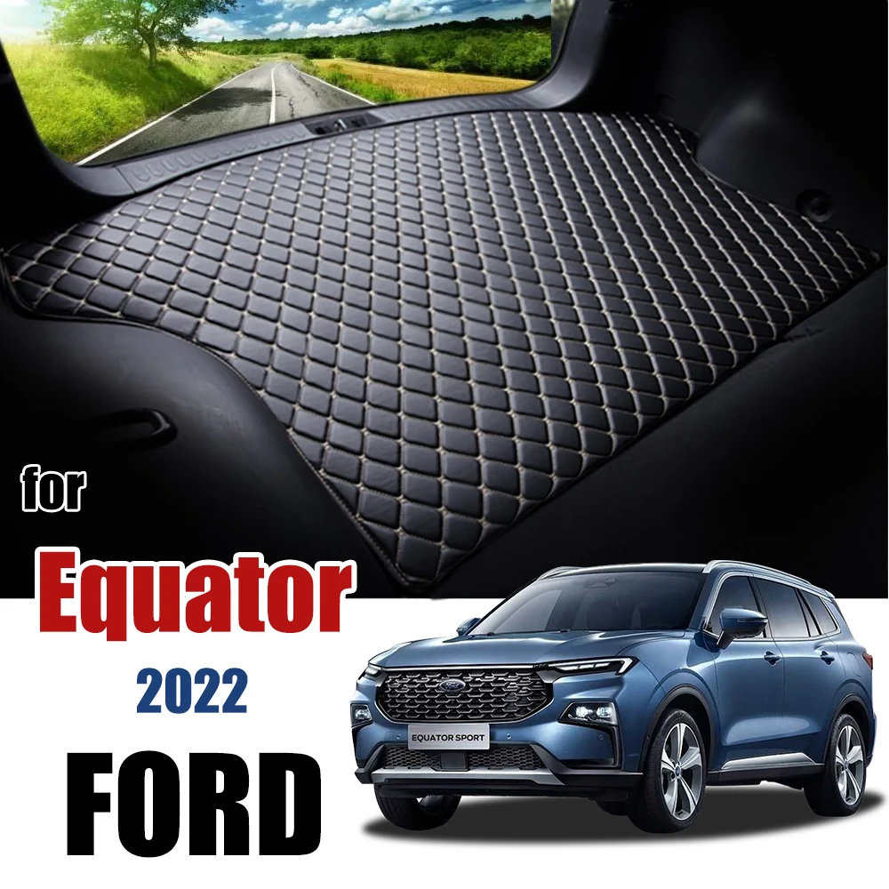 

Leather Car Trunk Mat For JMC Ford Equator Sport Territory CX756 2022 year Trunk Boot Mat Cargo Liners Rear Liner Pad