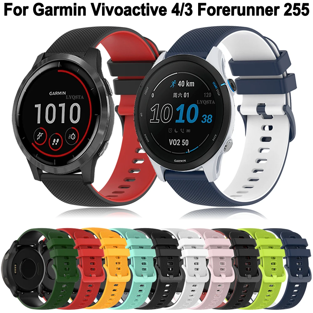 

20/22mm Silicone Watch Band Strap For Garmin Vivoactive 4 3 Venu 2 Plus Sq Forerunner 255 645 245 55 Smartwatch Bracelet Belt