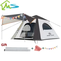 3 4 person automatic tent rainproof sun protection family outdoor instant setup tent tourist tent with free colorful flags