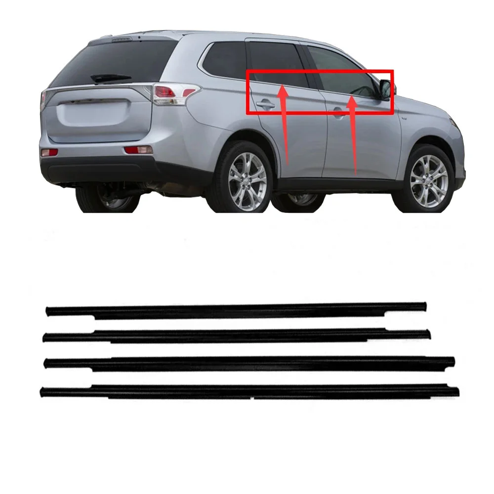 4 шт. черное наружное окно стекло резина для Outlander 2013-2020 уплотнитель Airtrek наружный
