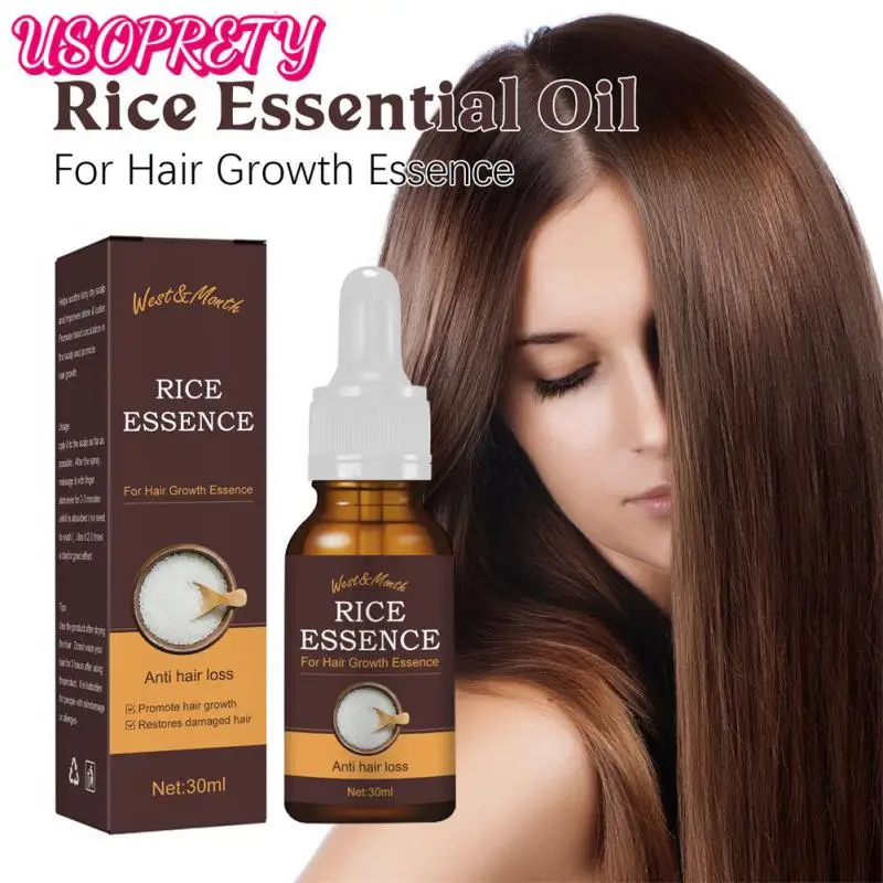 

Rice Hair Growth Essential Oil Anti Hair Loss Products Fast Growing Serum Nourish Scalp Repair Frizzy Thinning Damaged Hair Care