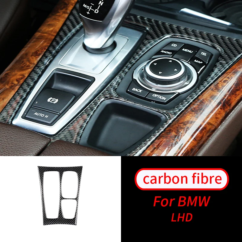 

For BMW E70 E71 X5 X6 2008-2013 Real Carbon Fiber Refit Car Interior AC CD Control Decor Frame Gearshift Panel Decoration