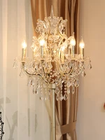 GY American Light Luxury Crystal Floor Lamp Ins Style Restaurant European Luxury Variable Light with Three Colors Floor Lamp