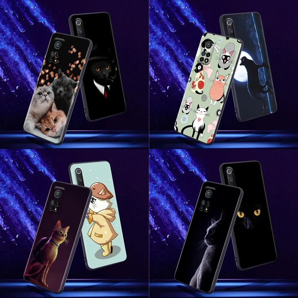 

Phone Case for Xiaomi Mi 9 9T SE Case 10T 10S MiA2 Lite CC9 Pro Note 10 Pro 5G Soft Silicone Cute Cartoon Cat