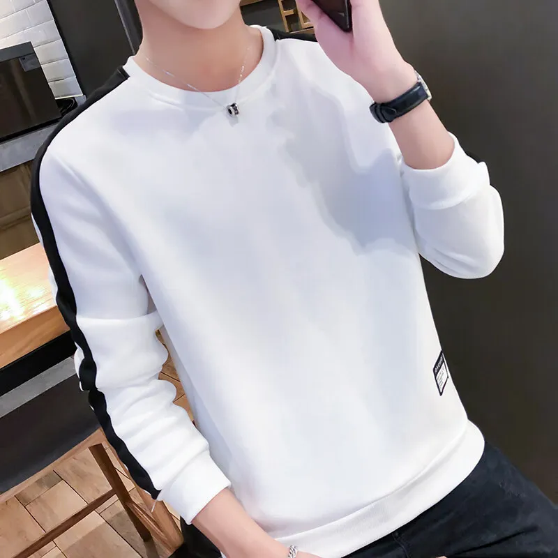 

New Spring and Autumn Men's Round Neck Pullover Men's Loose Casual Outdoor Sports Long Sleeve Top