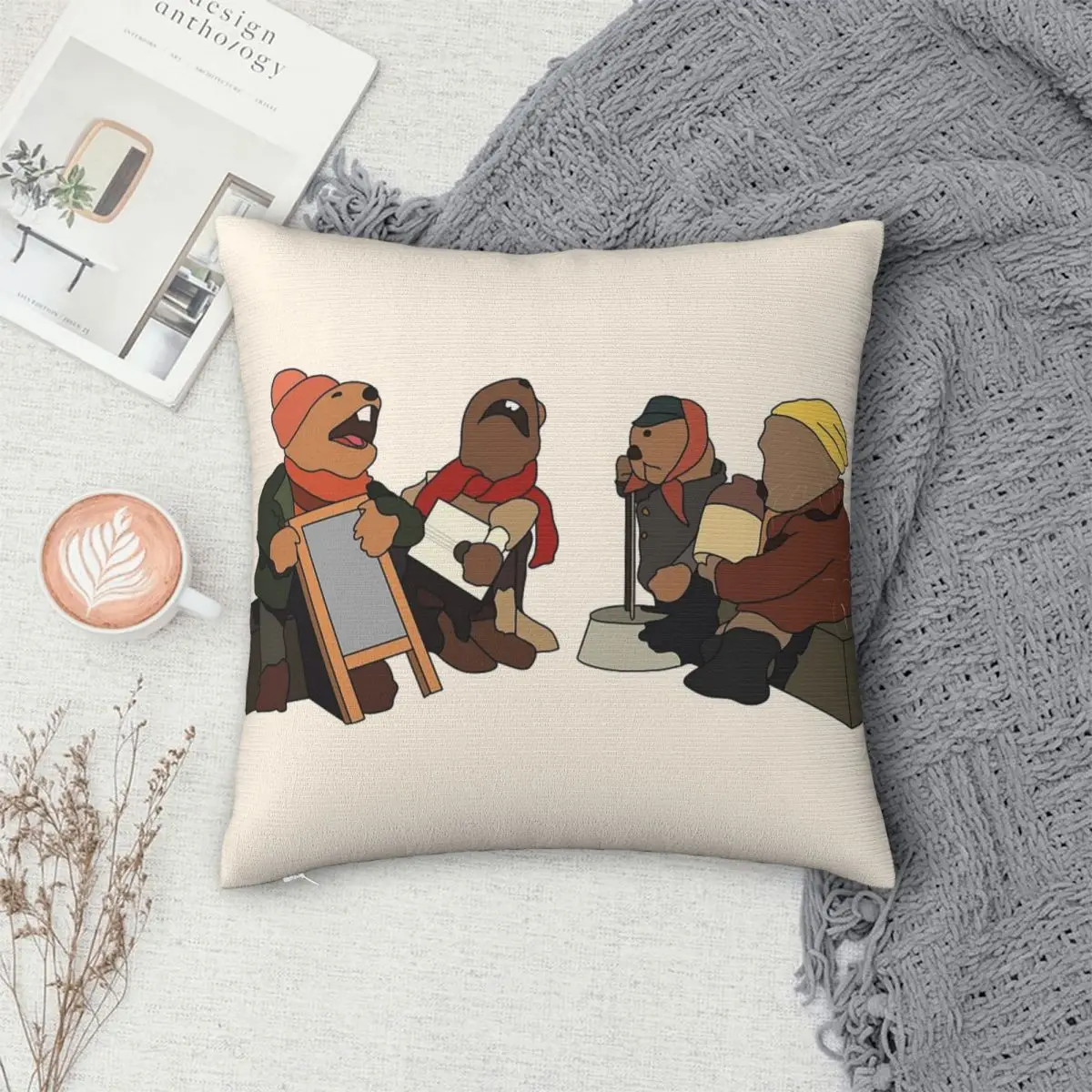 

Emmet Otters Jug Band Pillowcase Polyester Pillows Cover Cushion Comfort Throw Pillow Sofa Decorative Cushions Used for Home