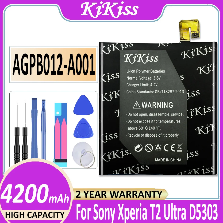 

For Sony AGPB012-A001 Phone Battery For Sony Xperia T2 Ultra T2Ultra D5303 D5306 D5322 XM50t XM50h 4200mAh Batteria