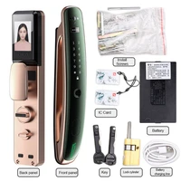 smart fingerprint aluminum automatic electronic door lock with app remote control take video and photo oled display screen