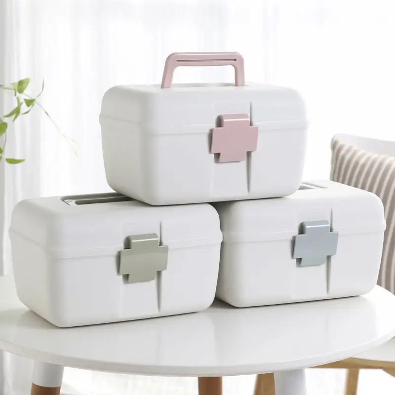 

Storage Box Medical Box Organizer Multi-Functional Portable Medicine Cabinet Family Emergency Kit Box Dropship