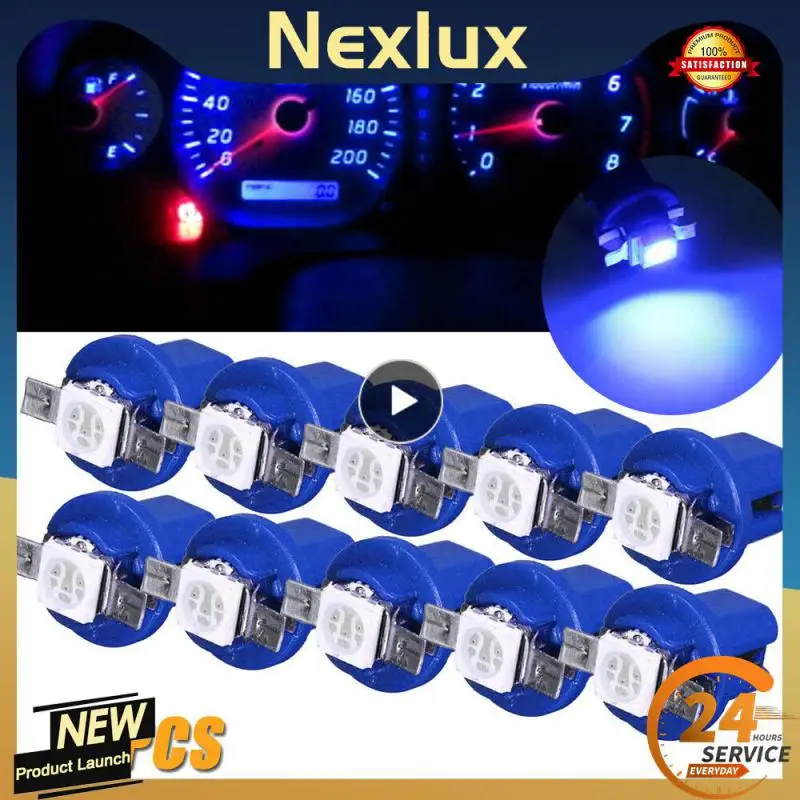 

1~10PCS Durable Led Car Lights T5 B8.5d 5050 1smd Dashboard Instrument Light Universal Low Power Cars Interior Lamp