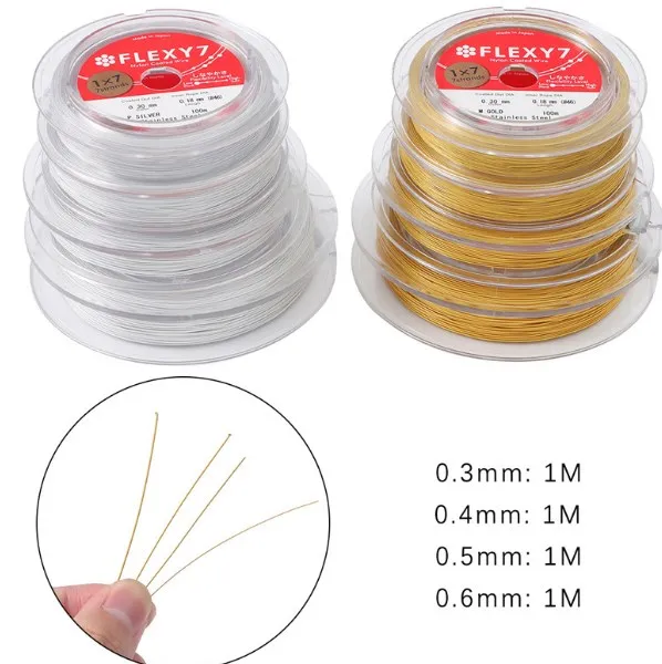 

1 meter Gold wire, soft steel pearl necklace, bracelet, earring, string, DIY jewelry accessories