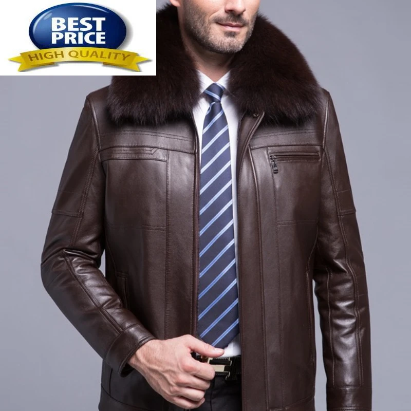 

Зимняя высококачественная новая мужская одежда, осенняя повседневная кожаная куртка, мужское пальто из овечьей шерсти, мужское искусствен...