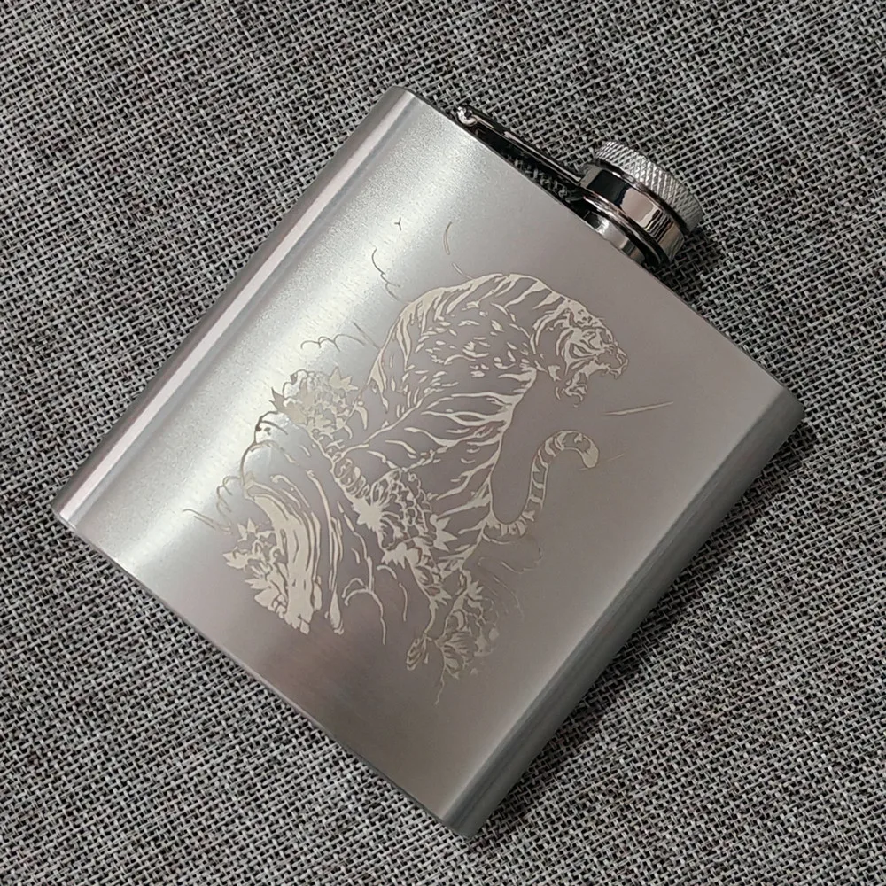 Фляга Roar Tiger SUS 304 6 унций, пищевая фляга из нержавеющей стали с кистью, карманная дорожная фляга, дверной напиток для виски, алкоголя (art.: 3920cd8a2d35d) - 3920cd8a2d35d