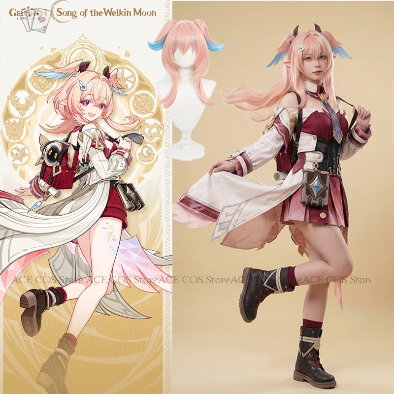 Фото Костюм для косплея Линии из Genshin Impact от ACE COS Store: парик, наряд, женская одежда в стиле аниме, полный комплект для Хэллоуина, обувь и аксессуары для ролевых игр №2