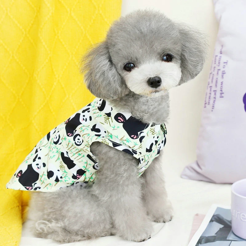 Panda Pattern Dog Clothes Summer Dog T-Shirt Cute Cartoon Dog Vest for Puppy Small Dogs Cats Shirt Teddy Chihuahua Pet Clothing images - 6