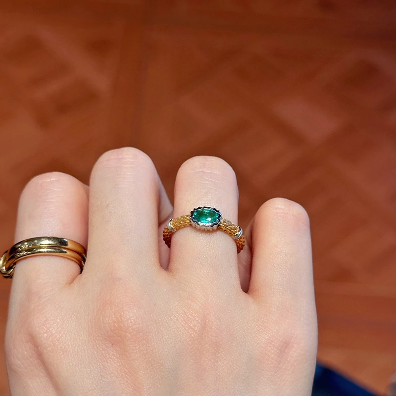 Кольца Aazuo Ins из настоящего твердого желтого золота 18 карат с настоящими