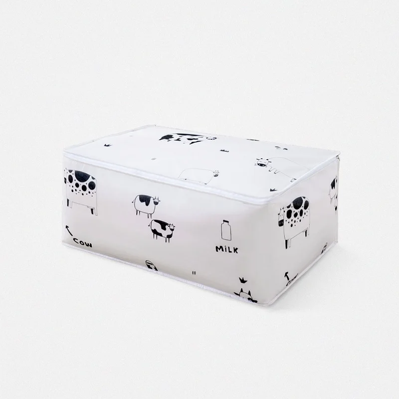 

Quilt Storage Bag PEVA Cartoon Printed Clothing Storage Bag Moisture-Proof Dust-Proof Bag Wrap Clutter Storage Bag