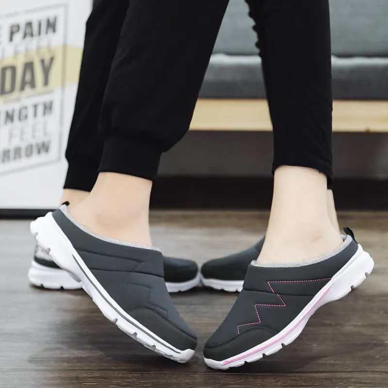 Men's Slippers Cotton Shoes Men Winter Warm Indoor Couple Slippers Women Shoes Winter Plush Home Shoes Men Footwear Plus Size 48