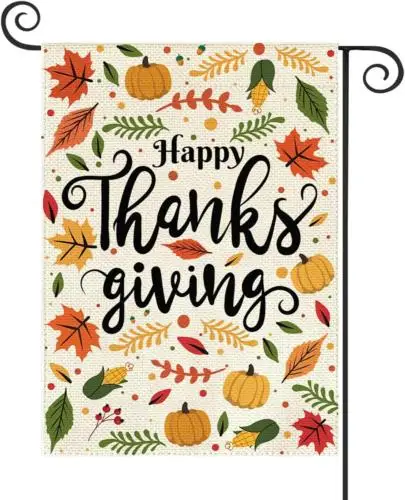 Садовый флаг на День Благодарения мини 12 5X18 дюймов двусторонняя мешковина с