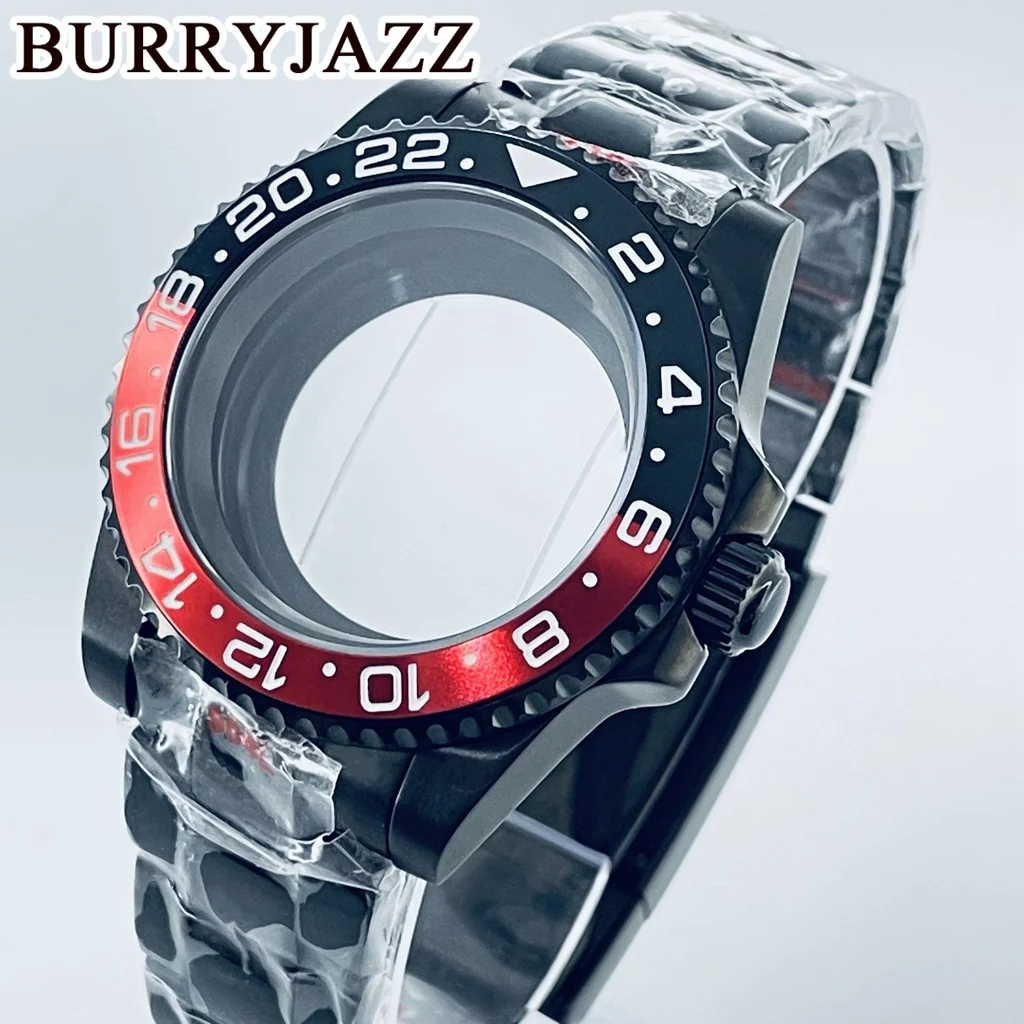 BURRYJAZZ 40 мм Подсветка GMT NH35 NH36 NH34 NH38 NH70 NH72 ETA2824 PT5000 часы Чехол сапфировое стекло