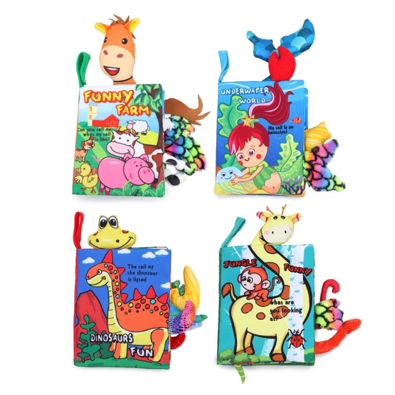

Kids Interactive Book with 3D Tail Made by Non-toxic Cloth Activity Books