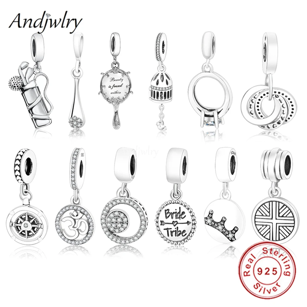 Fit Bracelet Charms Silver 925 Original Golf Bag With Clubs And Ball Dangle Charm Bead Bracelet & Bangle Jewelry Berloque