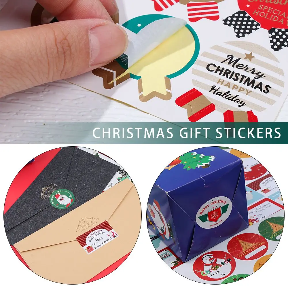 

Handmade Cookie Candy Tag Sealing Biscuit Package Xmas Ornament Gift Paper Sticker Package Label Merry Christmas