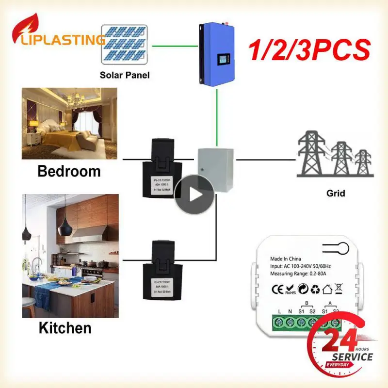 

1/2/3 шт., двухсторонний измеритель энергии Tuya, Wi-Fi, 1/2 каналов
