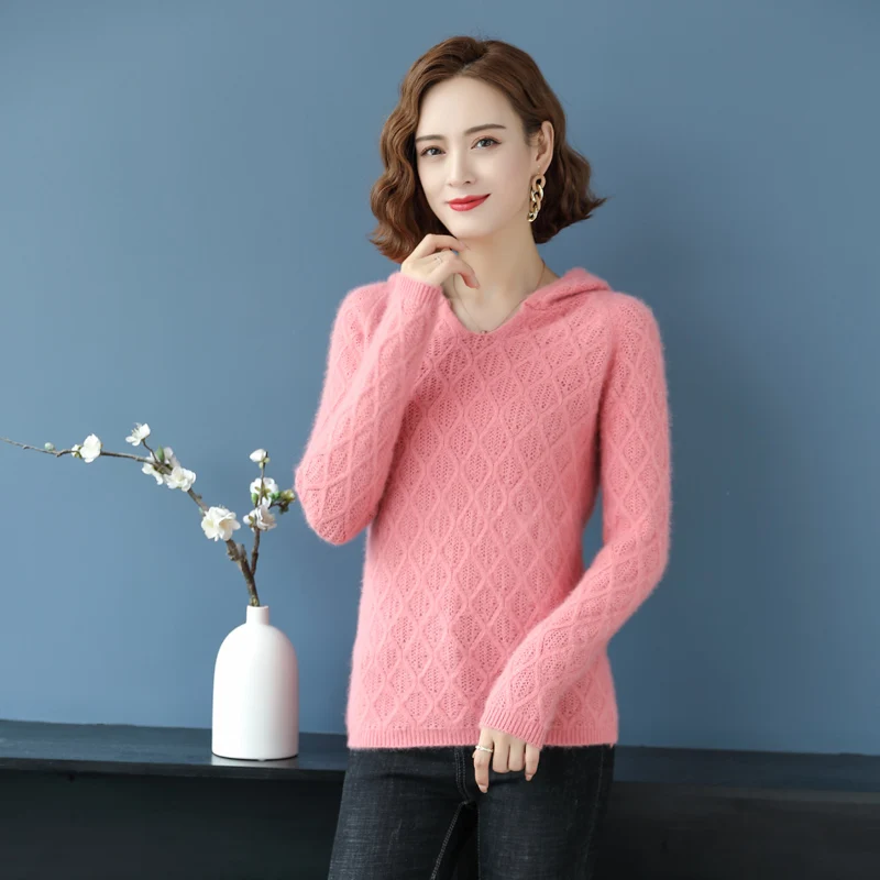 Новинка 100% натуральный норковый кашемировый свитер Женская толстовка Свободный