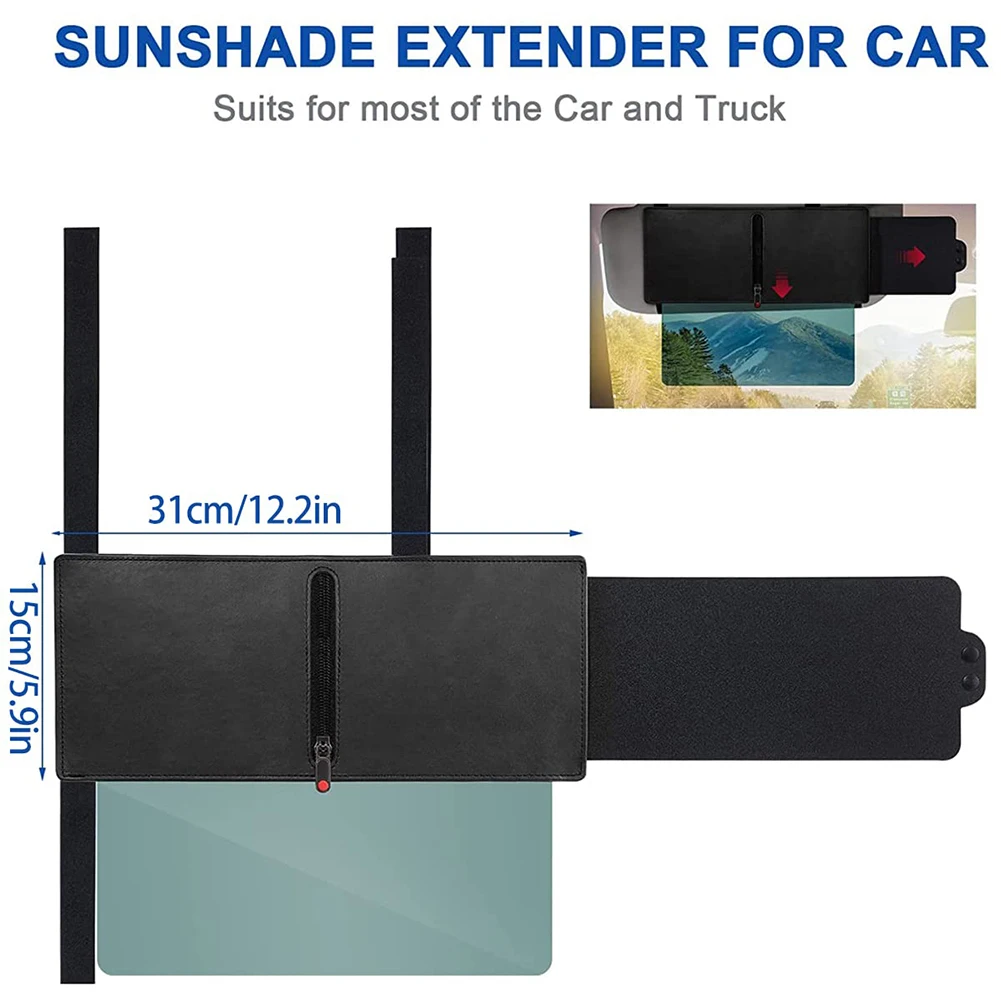 

Zipper Retractable Portable Car Sun Shield Retractable Adjustable Multi-function Sun Visor Car Sun Shield 35 X 11cm Polarized Su