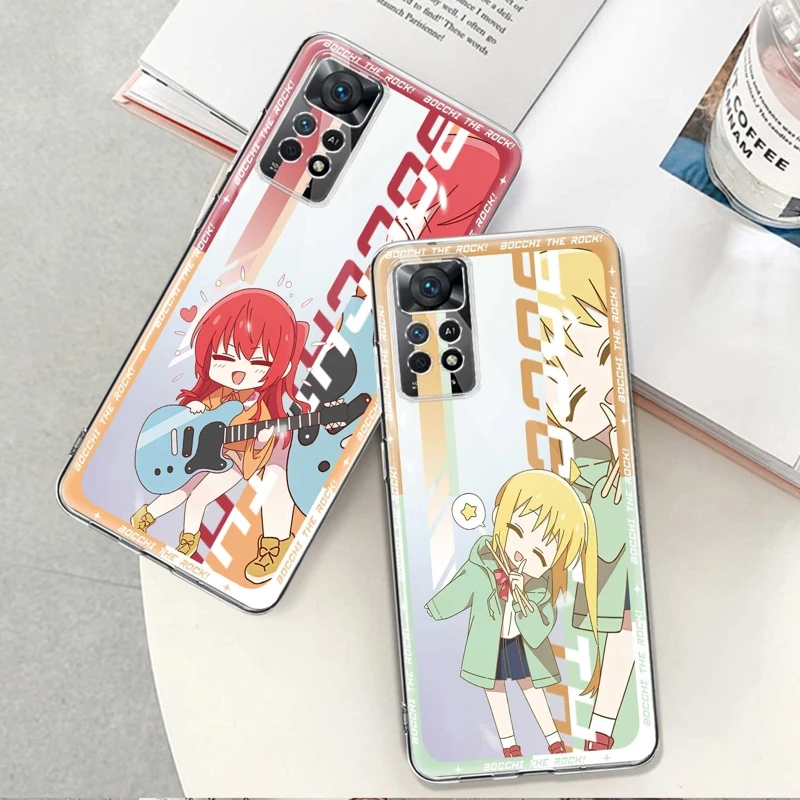 

For Xiaomi Redmi Note 9S 7 8 9 10 11 12 4G 5G Pro NOTE11 11T 10Pro 10S 8T Capa BOCCHI THE ROCK! Anime Cute Girls Coque Case