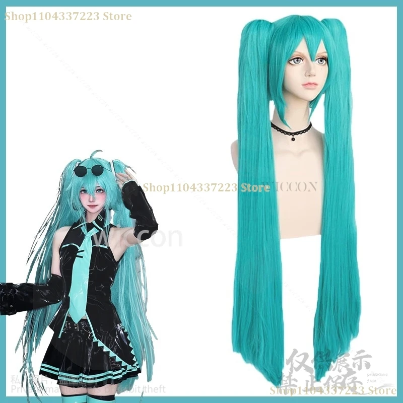 Фото Y2K Mikuu Jirai Kei Черное платье Лолита Зеленый парик Игровой проект Sekai Косплей для девочек Женщина Хэллоуин Рождество №2