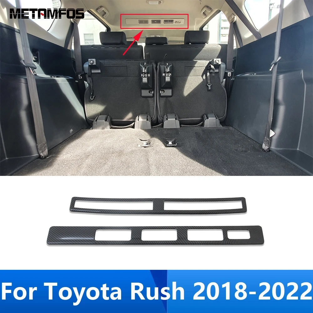 

Для Toyota Rush 2018-2021 2022 углеродное волокно Крыша заднего сиденья Кондиционер Вентиляционный Выход крышка отделка стикер аксессуары Стайлинг ав...