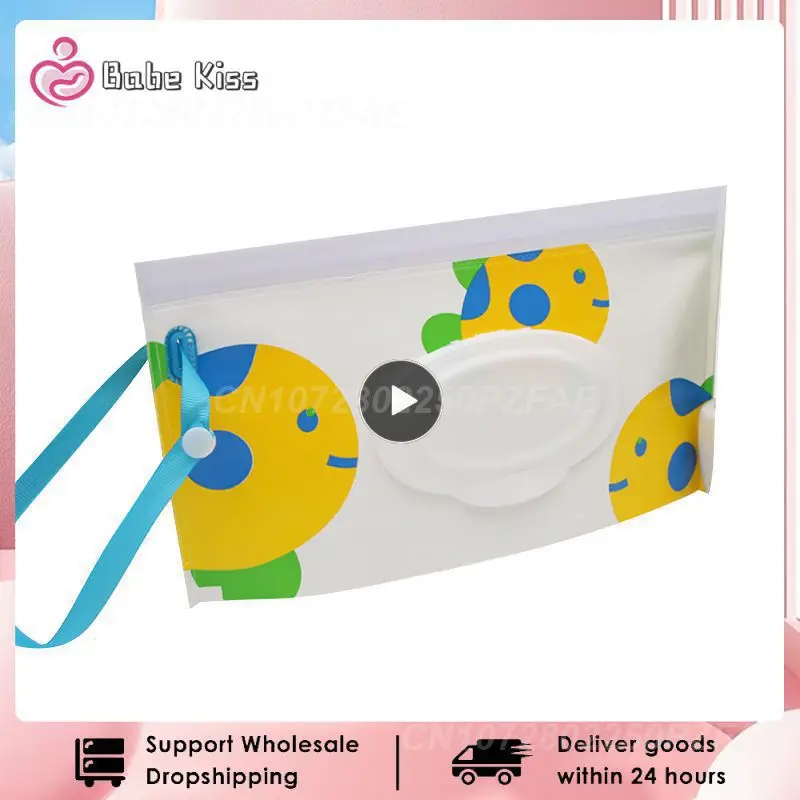 

1~10PCS Eco-Friendly Baby Wipes Box Reusable Cleaning Wipes Carrying Bag Fashion Carrying Bag Clamshell Snap Strap Wipe