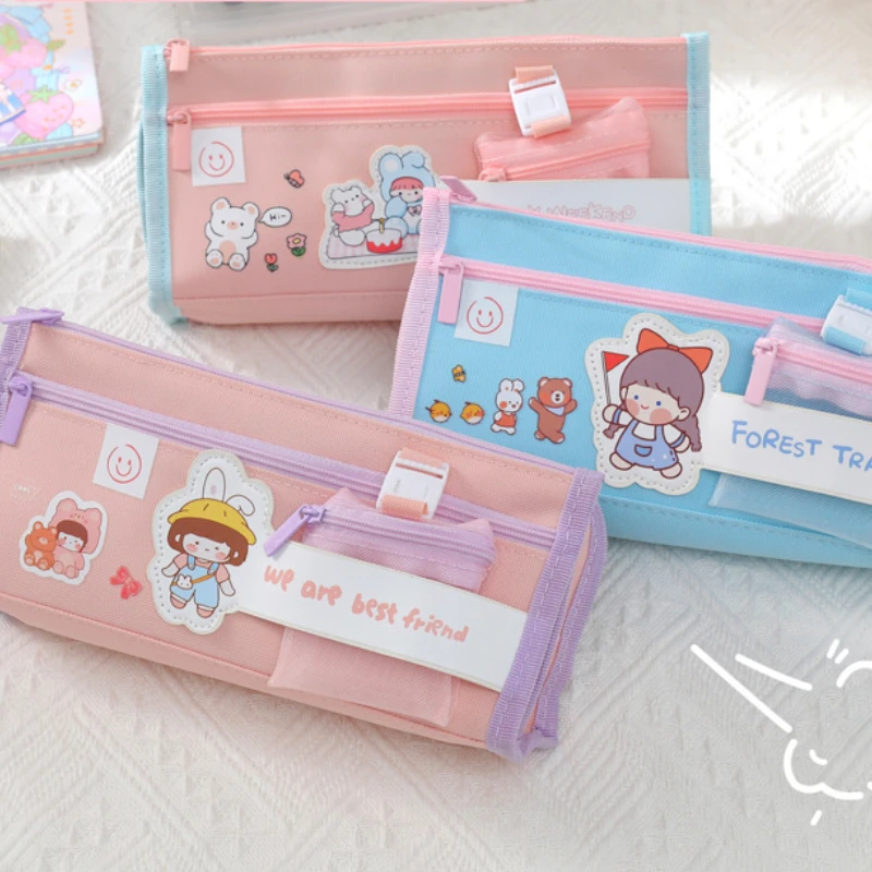 

Пенал, чехол для карандашей, симпатичная сумка, милая сумка, корейские канцелярские принадлежности, Снова в школу, пенал, милый чехол для кар...