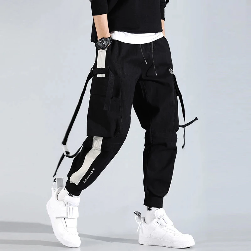 

Streetwear Pockets Boys Men's Jogger Pants Hip Hop Sweatpants Joggers Trousers Tactical Cargo Harem